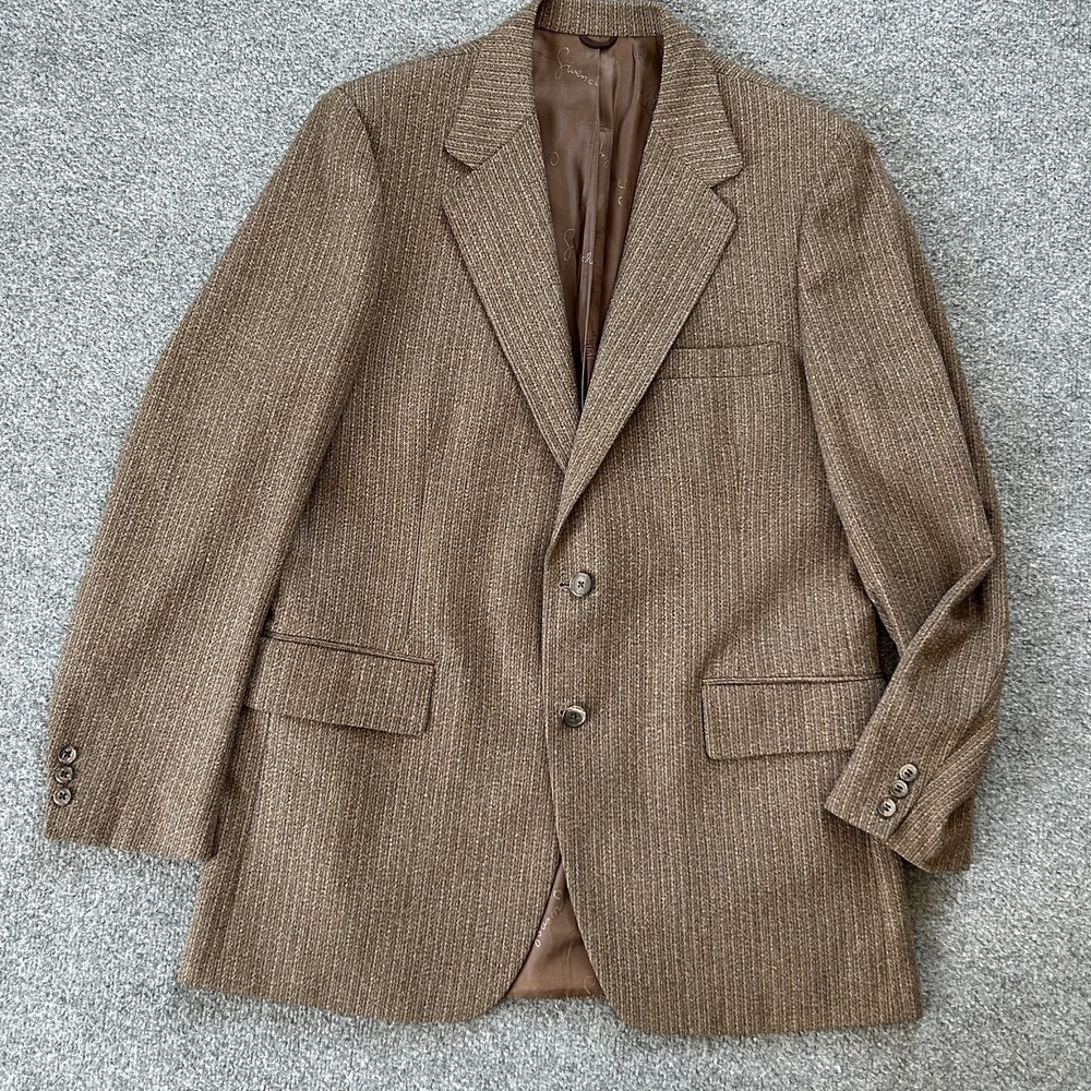 Vintage Givenchy Blazer Mens‎ 40 Brown Tweed 2 Button Sport Coat Notch Lapel